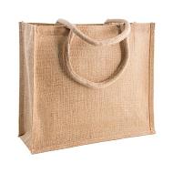 Сумка хозяйственная IVONA из джута и парусины с ручками и ламинацией для шопинга, размер 40х15х35 см Сумки для покупок заказать с нанесением логотипов у Uson