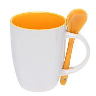 Чашка с ложкой Керамическая, 300 Чашки заказать с нанесением логотипов у Uson