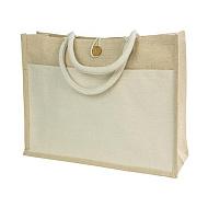 Сумка HANNA, джут/канвас, 45x35x15 см  заказать с нанесением логотипов у Uson
